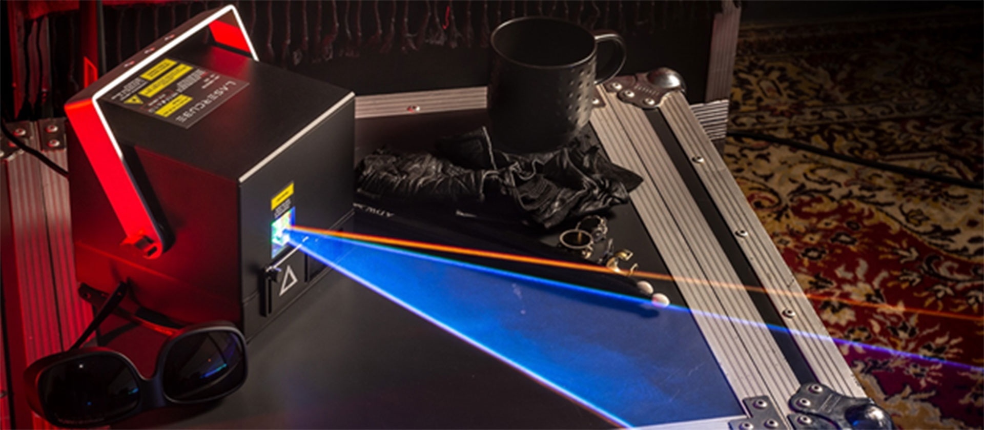 Ultra-Series-LaserCube-Laser-Show-Projectors-2 Picture of a Lasercube ultra series laser light and laser show projection with blue laser lights
